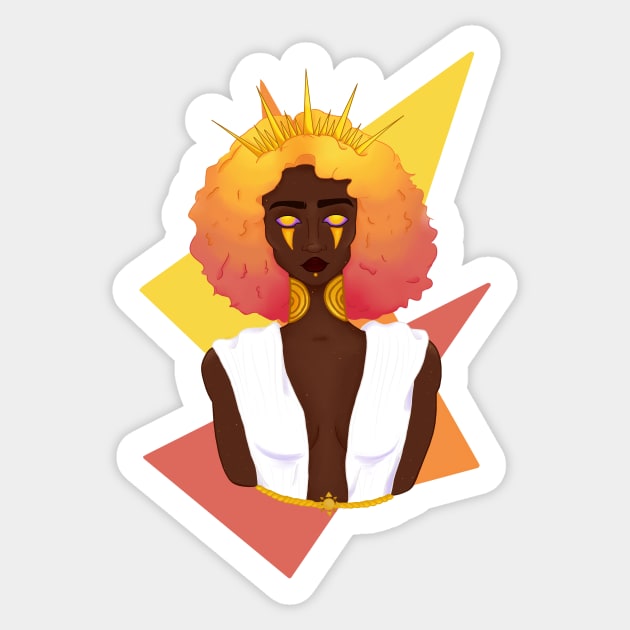 Sun Goddess Sticker by Momo_Cas99